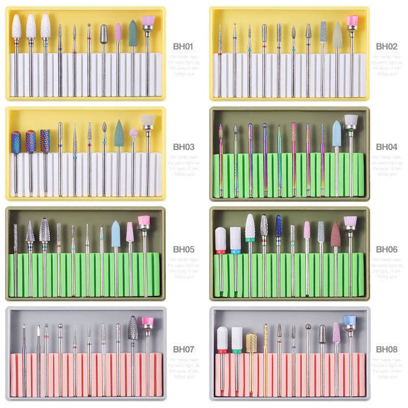 Wholesale of New Models of Nail Polishing Machines, Nail Art Tools, Alloy Ceramic Nail Polishing Head Sets, and Polishing Tools