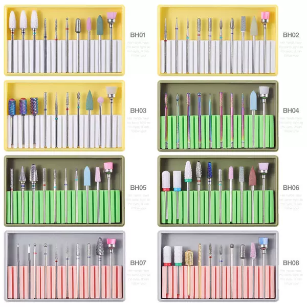 Wholesale of New Models of Nail Polishing Machines, Nail Art Tools, Alloy Ceramic Nail Polishing Head Sets, and Polishing Tools