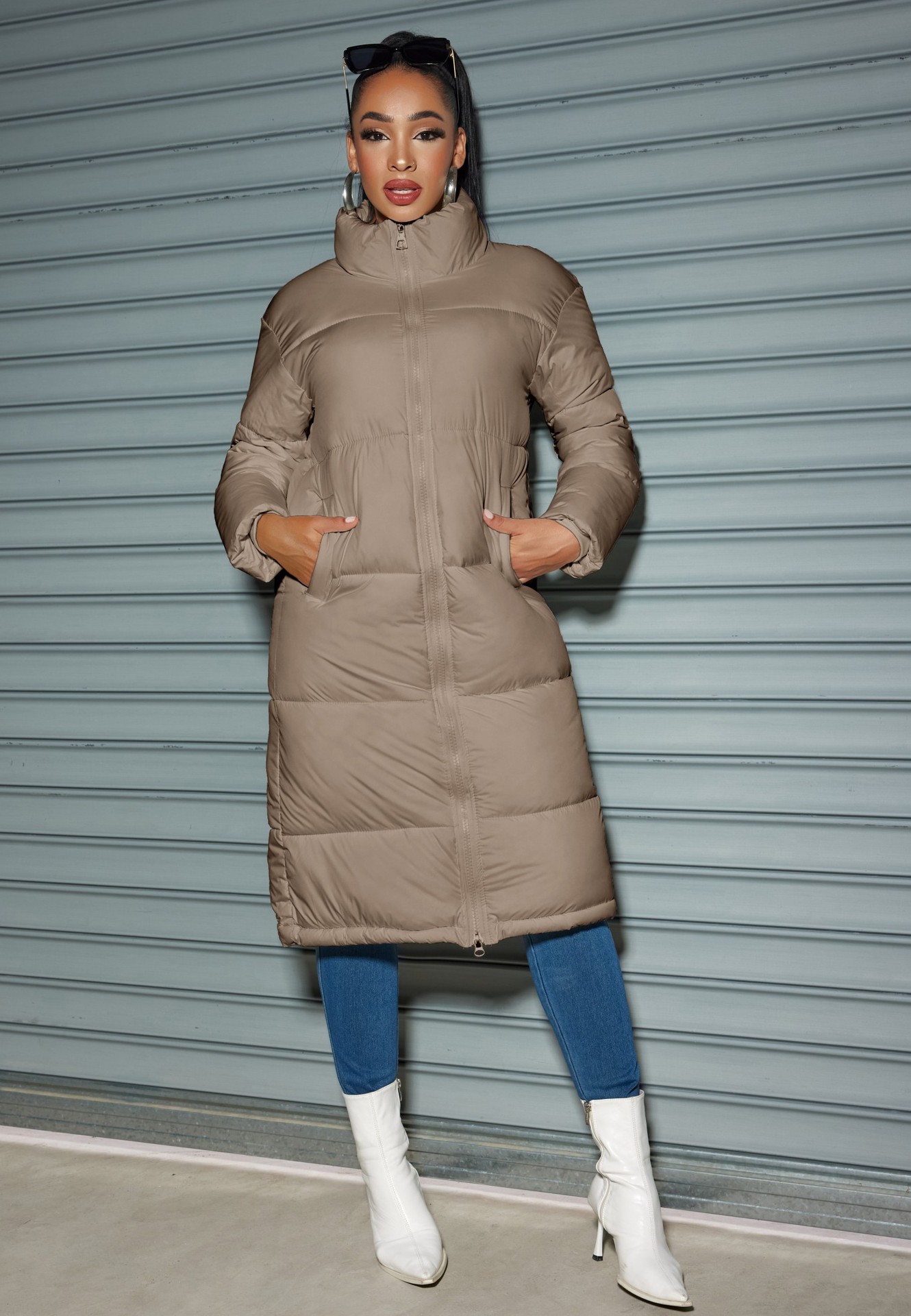 Roupas femininas inverno feminino longo algodão casaco moda feminina zíper cor sólida algodão casaco quente_voghion.com