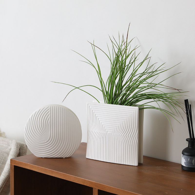 Ins simple arte blanco sala de estar de escritorio florero de cerámica decoración creativa nórdica arreglo floral