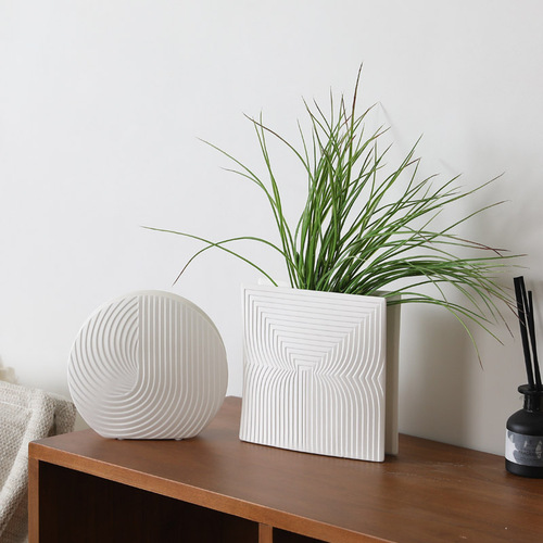 ins simple white art living room desktop ceramic vase ornaments Nordic creative decorative ornaments flower arrangements