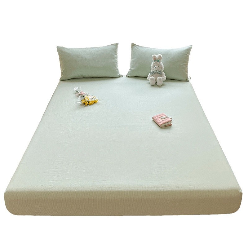 Colcha de algodón puro pieza individual 100 funda protectora de colchón de algodón todo incluido funda de cama juego de tres piezas 2025 nuevo 3