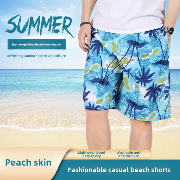 Beach Pants Men's plus size Quick-drying Loose Thin Men's Shorts Sports Casual Flower Pants Amazon Explosions