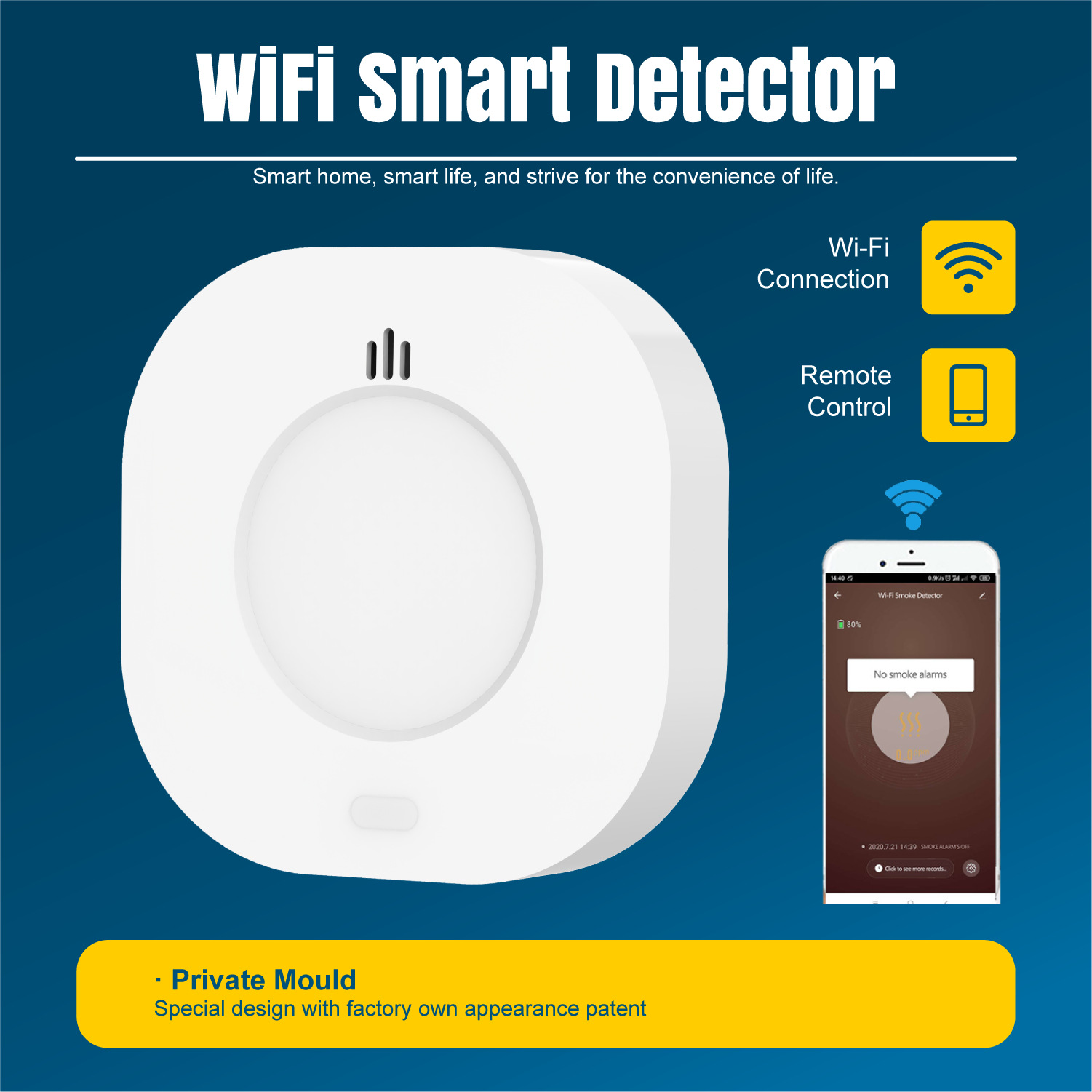 联多厂家直销家用co气体报警器涂鸦智能无线wifi跨境zigbee电池款