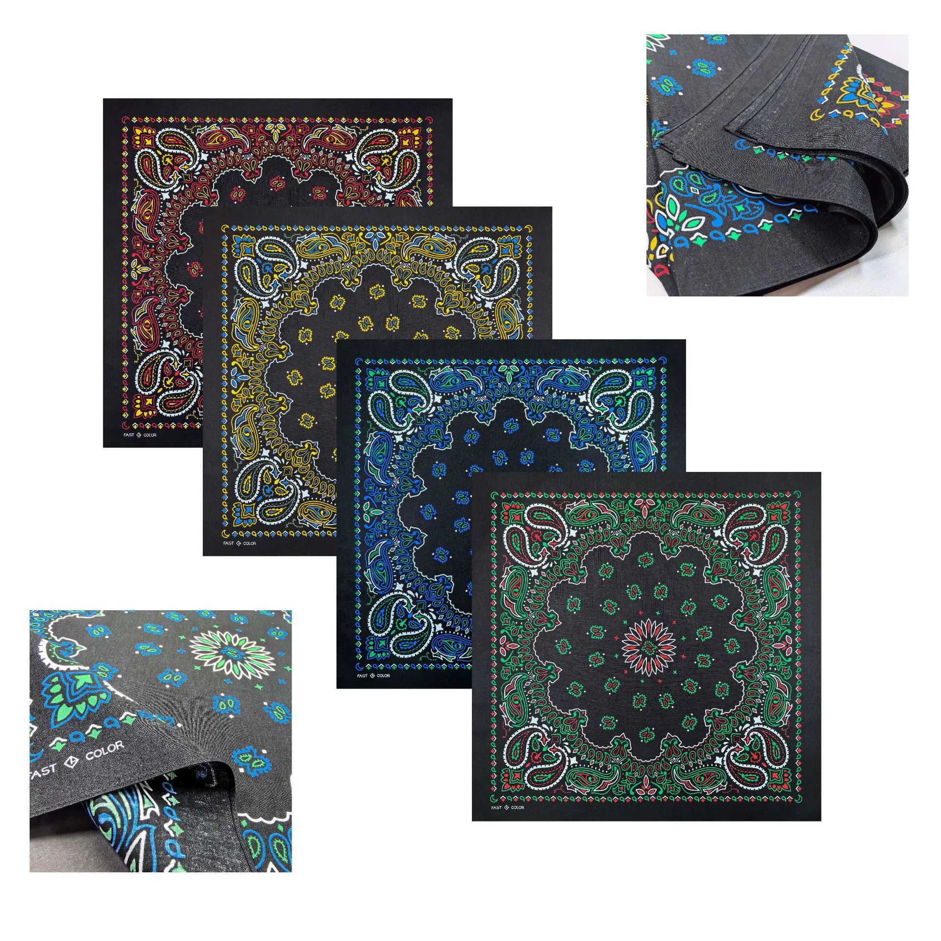 Новый квадратный шарф из чистого хлопка с мультяшным геометрическим цифровым принтом, повседневный хип-хоп, уличные танцы, уличный велоспорт, декоративный платок, полотенце для лица