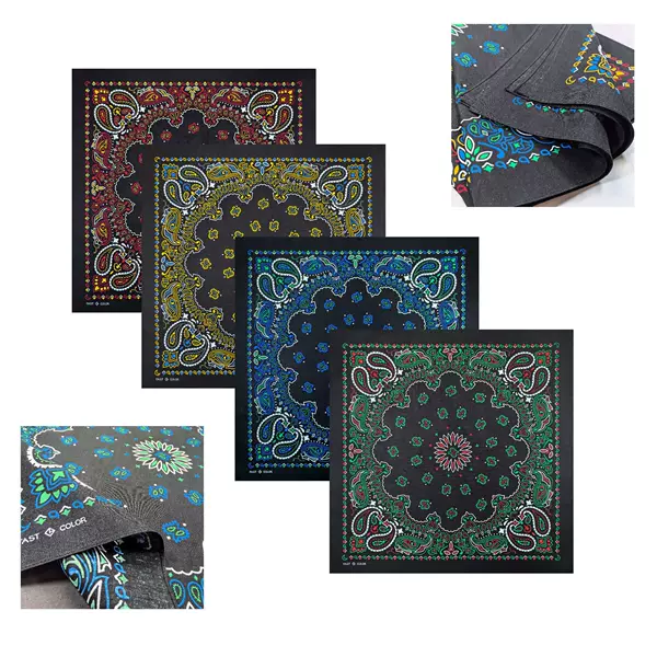 New Cotton Cartoon Geometric Digital Printing Square Scarf Casual Hip Hop Street Dance Outdoor Riding Decorative Headscarf Face Scarf