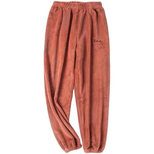 Coralline Fairy Warm Knee-High Pajama Pants Korean Style Insulated Pajama Pants with Thickening Loose Outerwear Winter Women's Sleep Pants