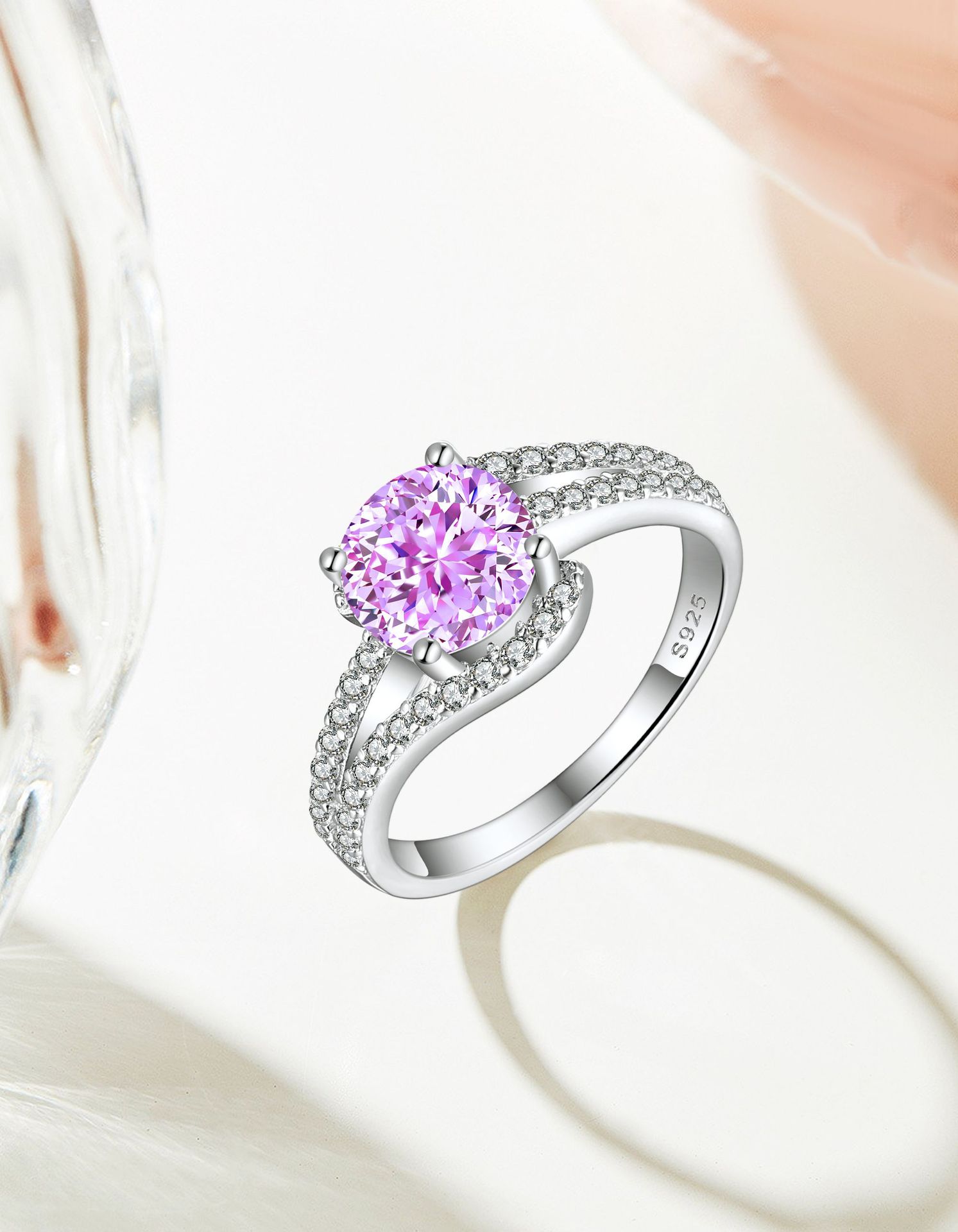 7g Weight High Carbon Diamond Inlay Material Rings Classification 1 Piece Quantity Holiday, Daily Occasion 925 Sterling Silver Material Water Droplets Pattern Women's Gender Inlay Design Simple Style, Classic Style Style 925 Sterling Silver High Carbon Diamond Water Droplets Rings 9