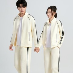 春秋新款休闲运动套装男女时尚潮流情侣装运动服棉质学生班服高级