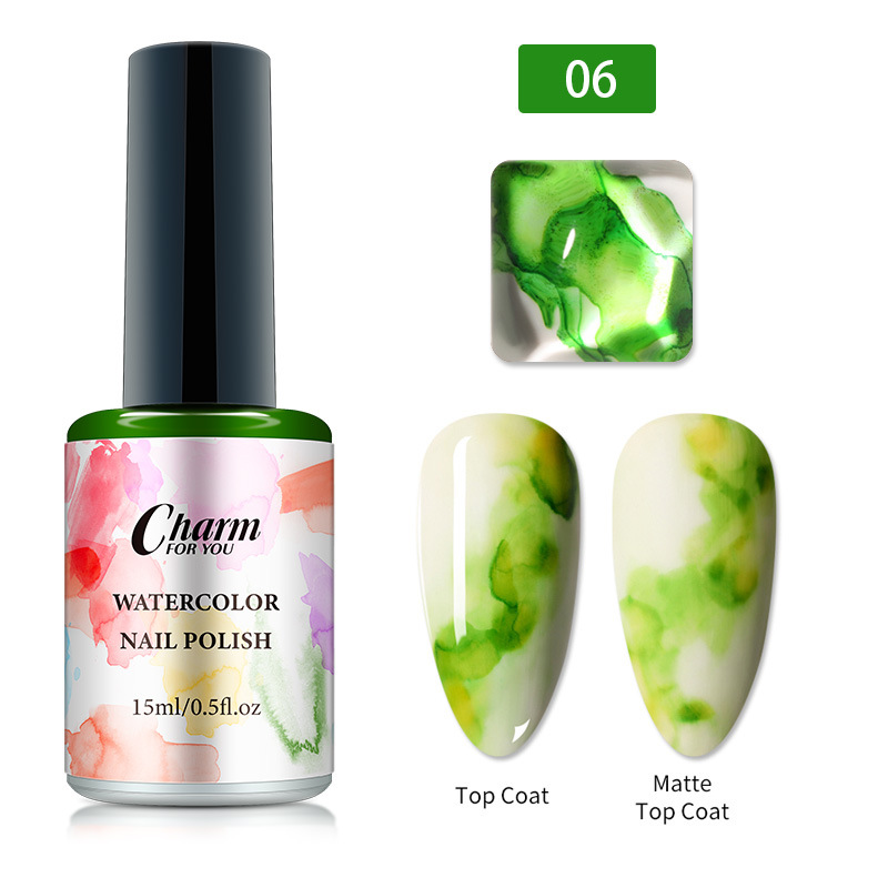 En stock al por mayor nuevas manchas de tinta japonesa líquido mágico color burbuja agua japonés esmalte de uñas pegamento gradiente uñas arte manchas líquido