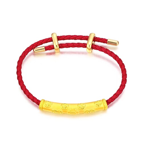 Fucai round tube bracelet Vietnamese sand gold bent tube bracelet adjustable copper gold-plated couple style bracelet live delivery