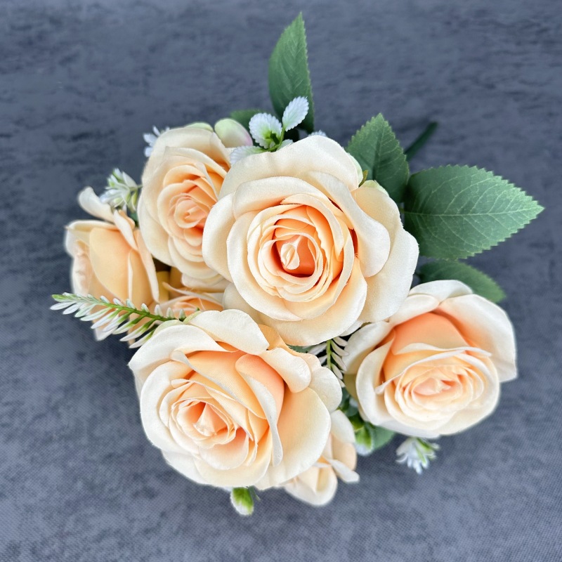 Simulación de flores de 7 cabezas de flores europeas decoración decorativa decoración de flores falsas al por mayor