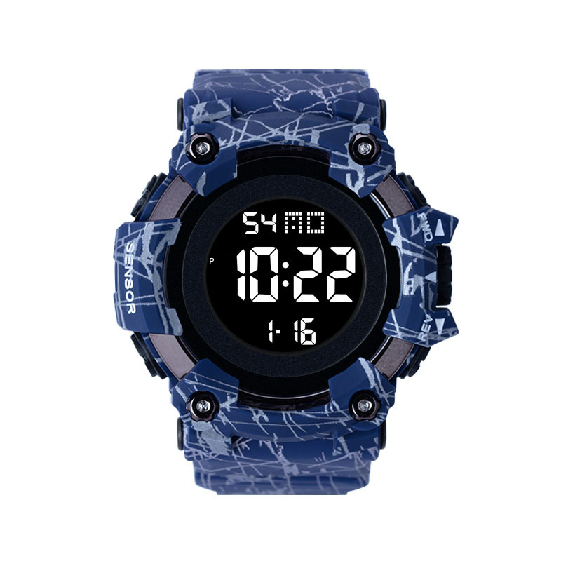 Amazon moda gran dial reloj electrónico estudiante masculino moda impermeable alarma luminosa deportes estilo reloj electrónico