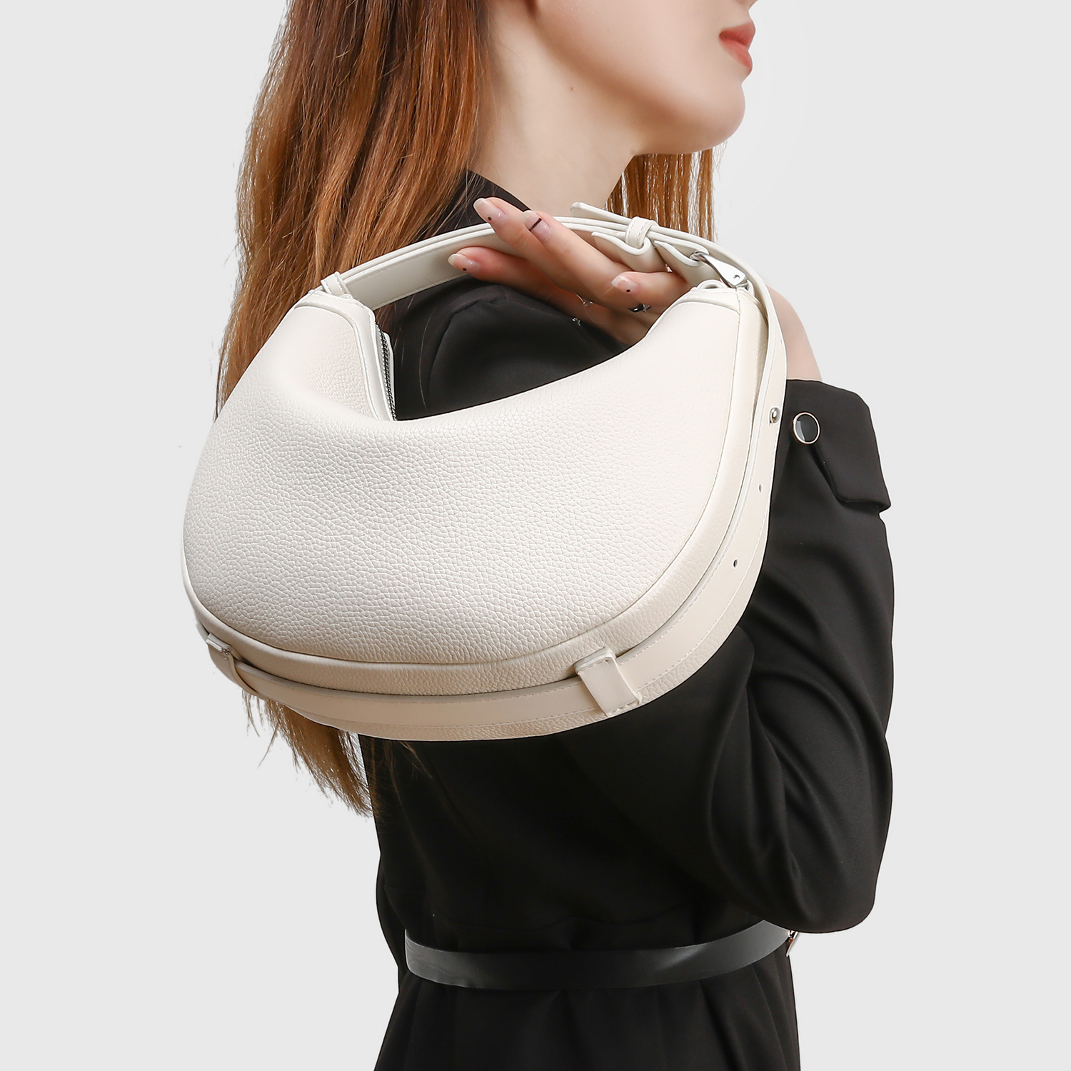 Niche Design Crescent Bag Genuine Leather Underarm Bag For Women 2026 New Arrival Minimalist Luxury Shoulder Crossbody Versatile Handbag - Thumbnail 2