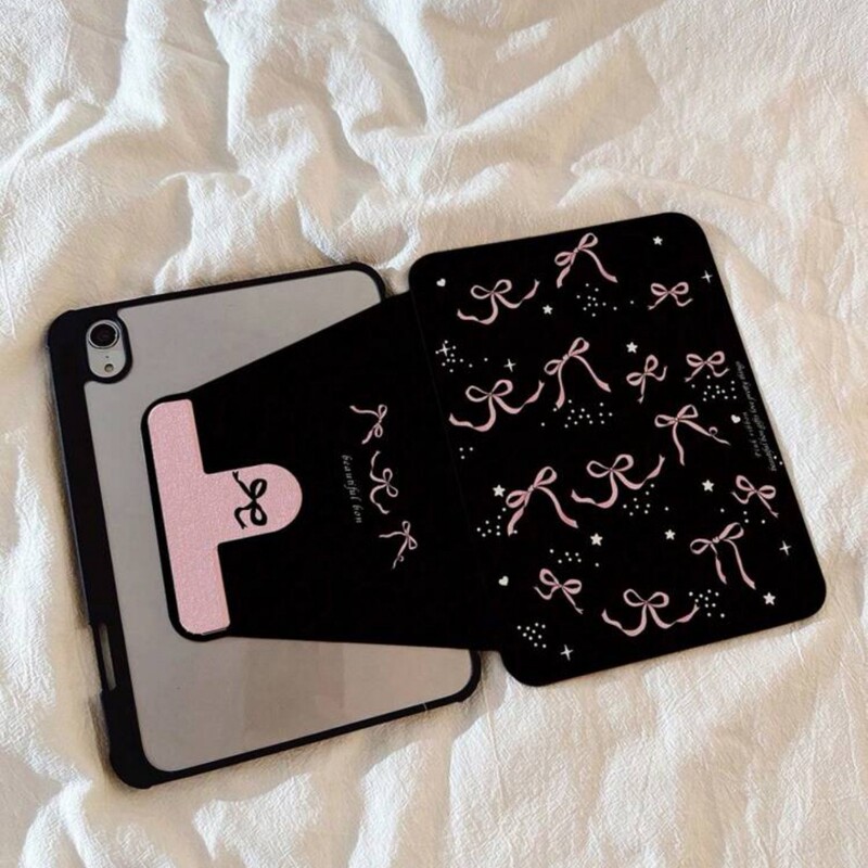 Suitable for ipad10 shell black bow 10.2 rotatable bracket air654 flat protective cover 13 with pen slot