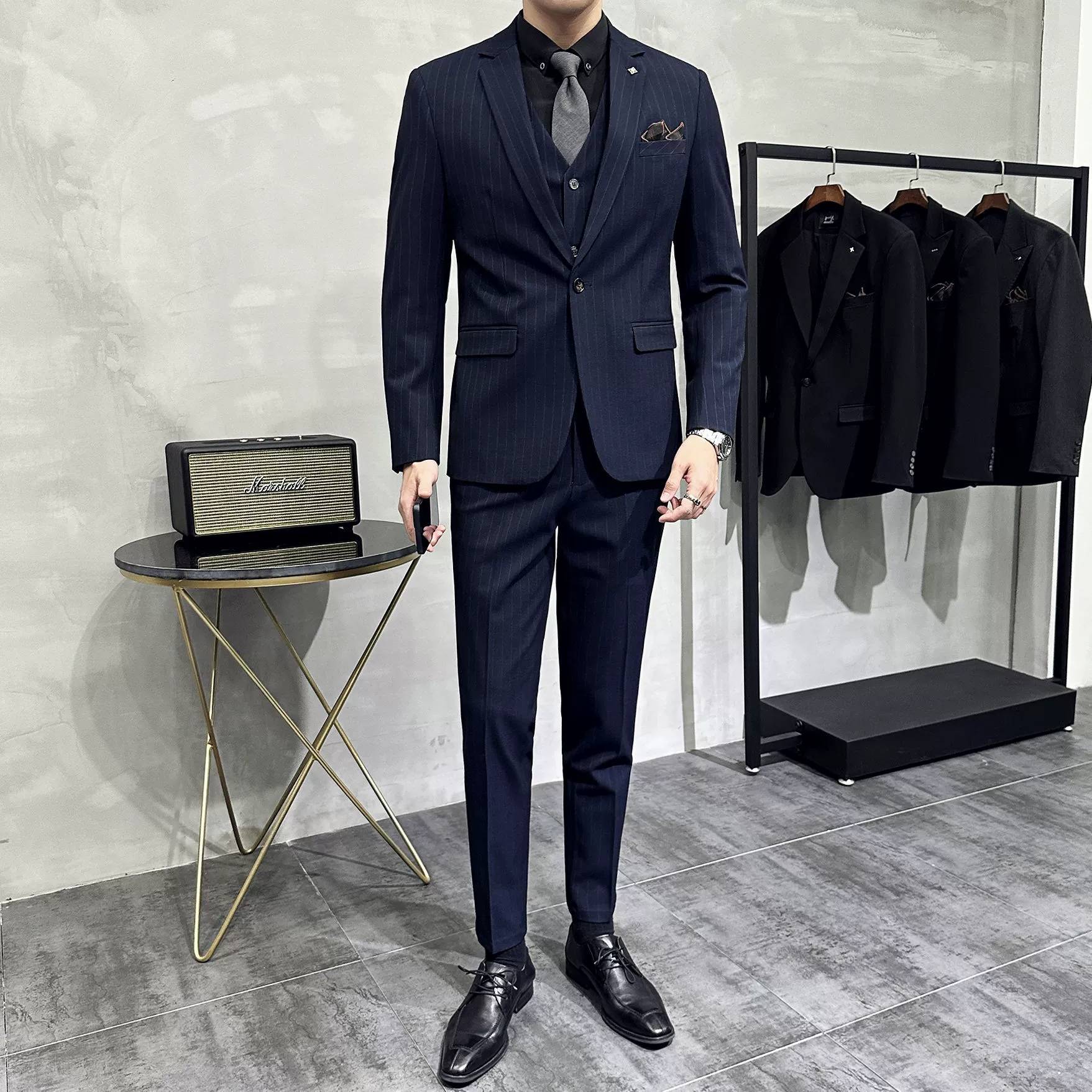 Classic suit jacket, set, high-quality style, Korean style, plus size