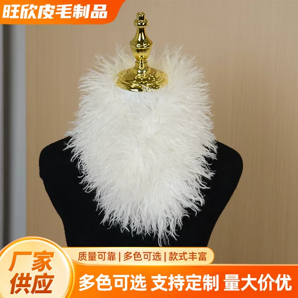 Thickened Short Plush Scarf, Double-Sided Faux Sheepskin Fur Scarf, Japanese and Korean Sweet Style for Women, Winter Warm Neck Warmer