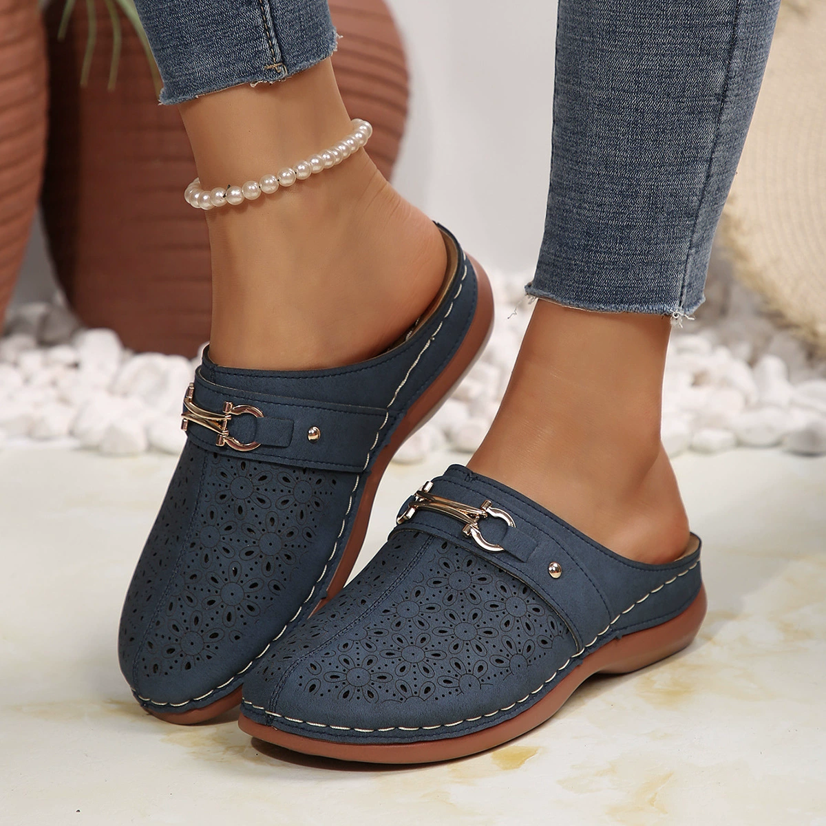 Summer slippers platform for leisure, plus size