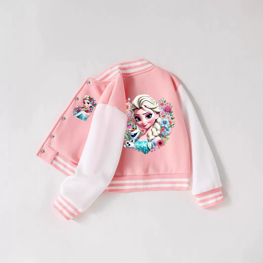 女童爱莎外套2025新款春秋季棒球服上衣儿童夹克春装洋气衣服女孩