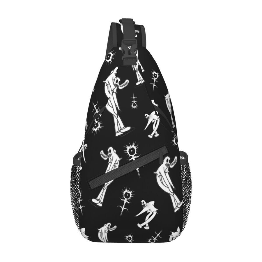 Bolso de pecho con estampado de dibujos animados transfronterizos Bolso de mensajero para hombre Bolso de pecho casual ligero de gran capacidad Bolso de lona simple para mujer de alto valor