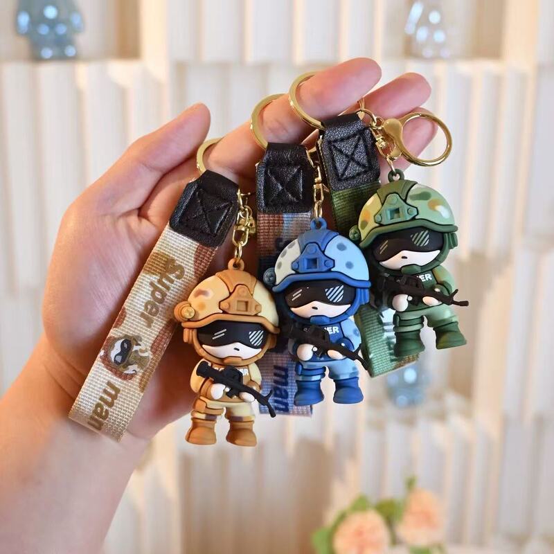 Cartoon Special Forces Keychain for Men and Women, Exquisite Cartoon Doll, Military School Bag, Gift Key Chain, Small Pendant Wholesale Cartoon Special Forces Keychain for Men and Women, Exquisite Cartoon Doll, Military School Bag, Gift Key Chain, Small Pendant Wholesale