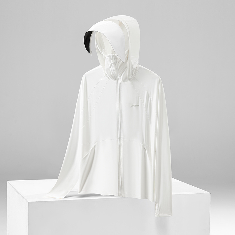 Chal de hielo de verano ropa de protección solar de hielo mujer capuzada piel tipo ropa de tela de mujer chaqueta de bicicleta al aire libre