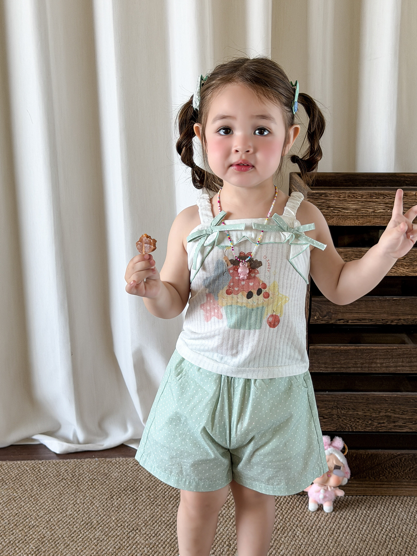 Cane Pear ropa infantil chaleco de niña para usar verano delgado 2026 ropa infantil casual clase A hija hija hija hija