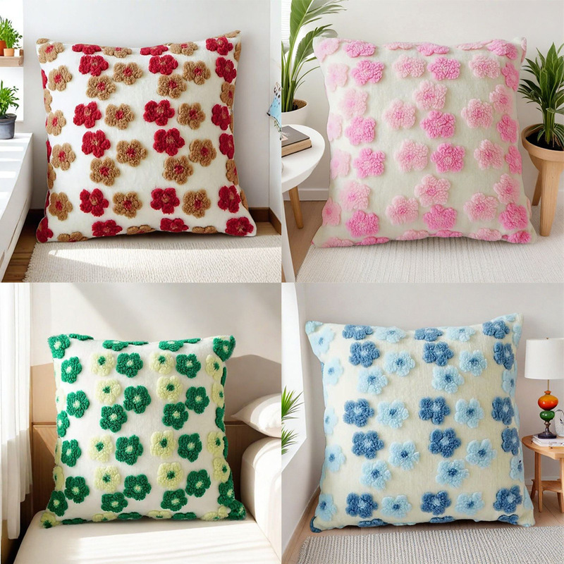 アマゾンの国境を越えて人気のある花抱き枕カバーは羊の小毛のクッションカバーのジャカードソファーのぬいぐるみ抱き枕クッションに似せている|undefined