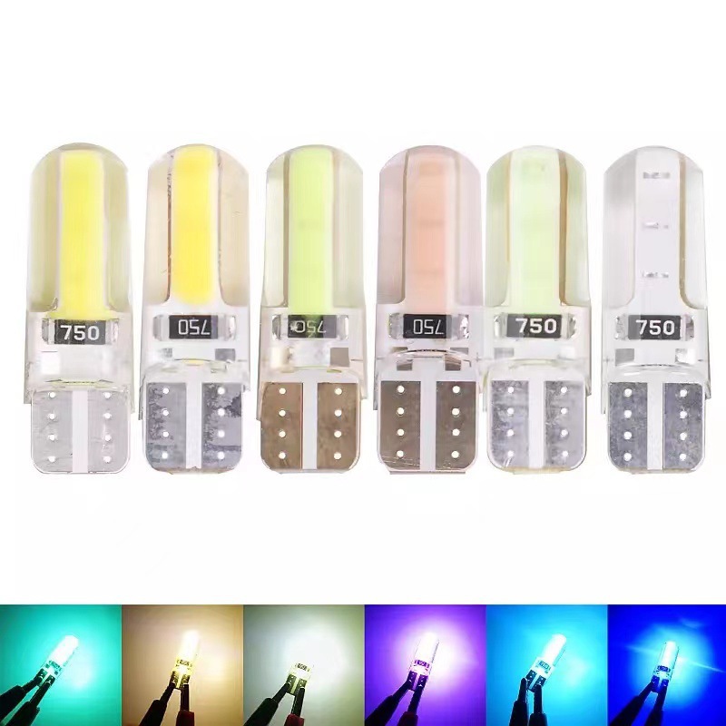 Automóvil T10 silicona goteo de cristal lámpara de ancho COB chip lámpara de conducción W5W lámpara enchufada decodificación de modificación