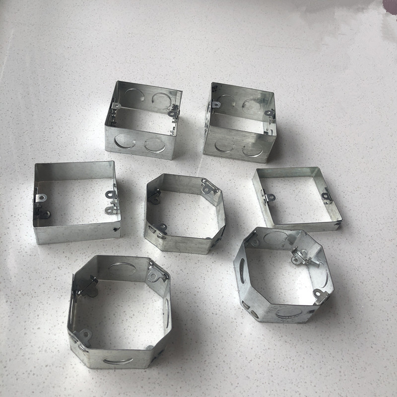 KBG JDG无底接线盒镀锌接线金属开关盒86型无底盒75*50方框加高盒
