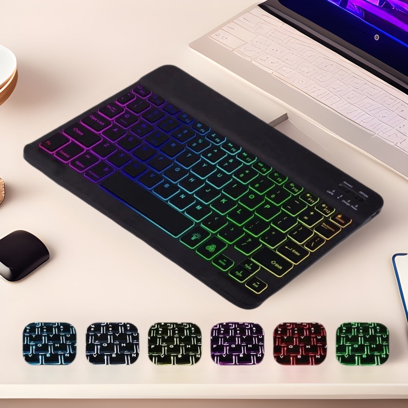 Bluetooth Keyboard Suitable for Ipad, Huawei Mobile Phones and Tablets, Magic Control Rgb Backlight 10inch Mouse Set, Portable Touch Control Bluetooth Keyboard Suitable for Ipad, Huawei Mobile Phones and Tablets, Magic Control Rgb Backlight 10inch Mouse Set, Portable Touch Control