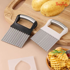 Amazon stainless steel wavy potato cutting wholesale multifunctional serrated potato chip knife kitchen tool