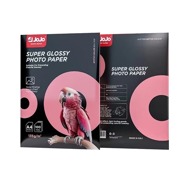 Papel fotográfico JOJO 135g Papel fotográfico de alto brillo A4 Papel fotográfico de una cara Papel de impresión por inyección de tinta Papel fotográfico brillante 50 hojas