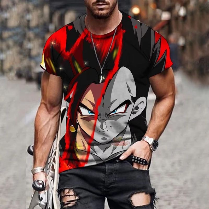 Cross-Border Hot Selling Aliexpress New Men's Summer 3D Digital Printing Marvel Round Neck Short-Sleeved T-Shirt