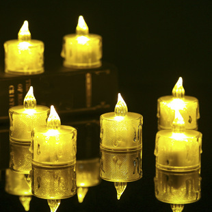 Simulation transparent electronic small candle lamp led crystal candle smokeless tea wax proposal romantic birthday candle