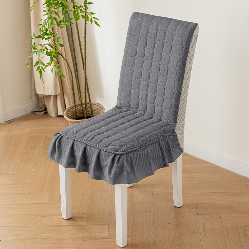 Nueva cubierta de silla de algodón grueso de lujo ligero de alto nivel de sensación de silla de comedor de algodón cubierta de taburetes todo incluido cubierta anti-gato universal