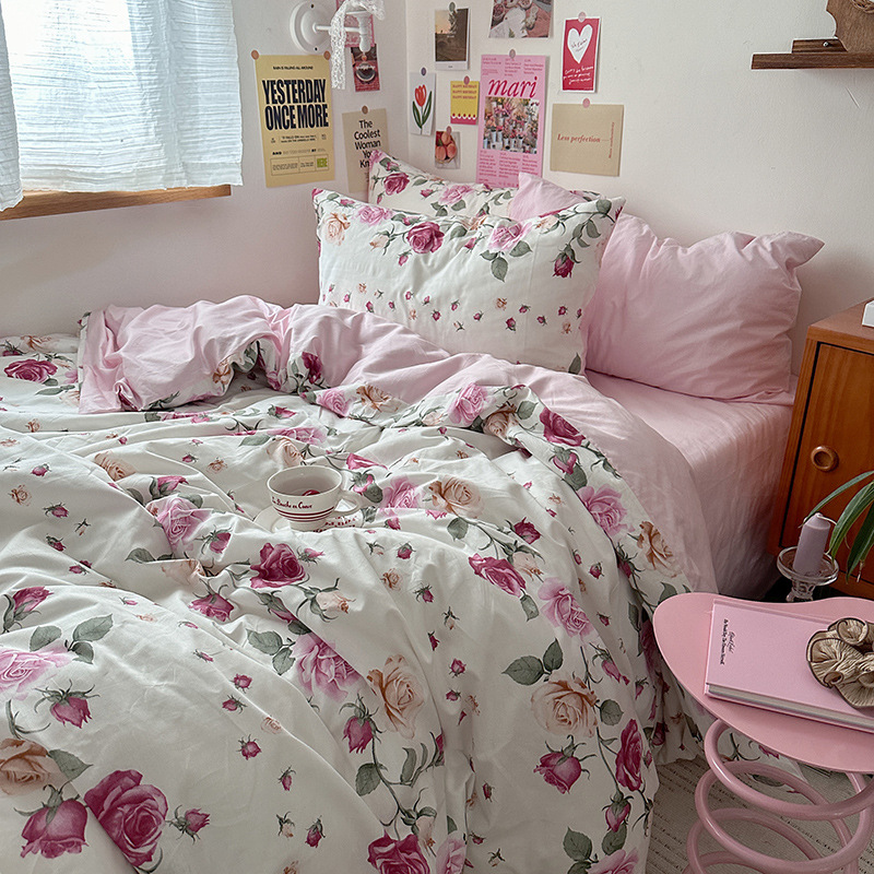 玫瑰的诗【枕套碎花+baby粉】