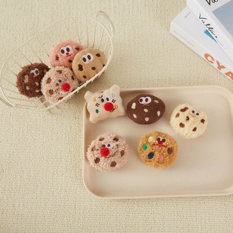 Cute Cartoon Plush Cookie Small Doll Brooch Pin Bag Pendant DIY Hairpin Student Gift