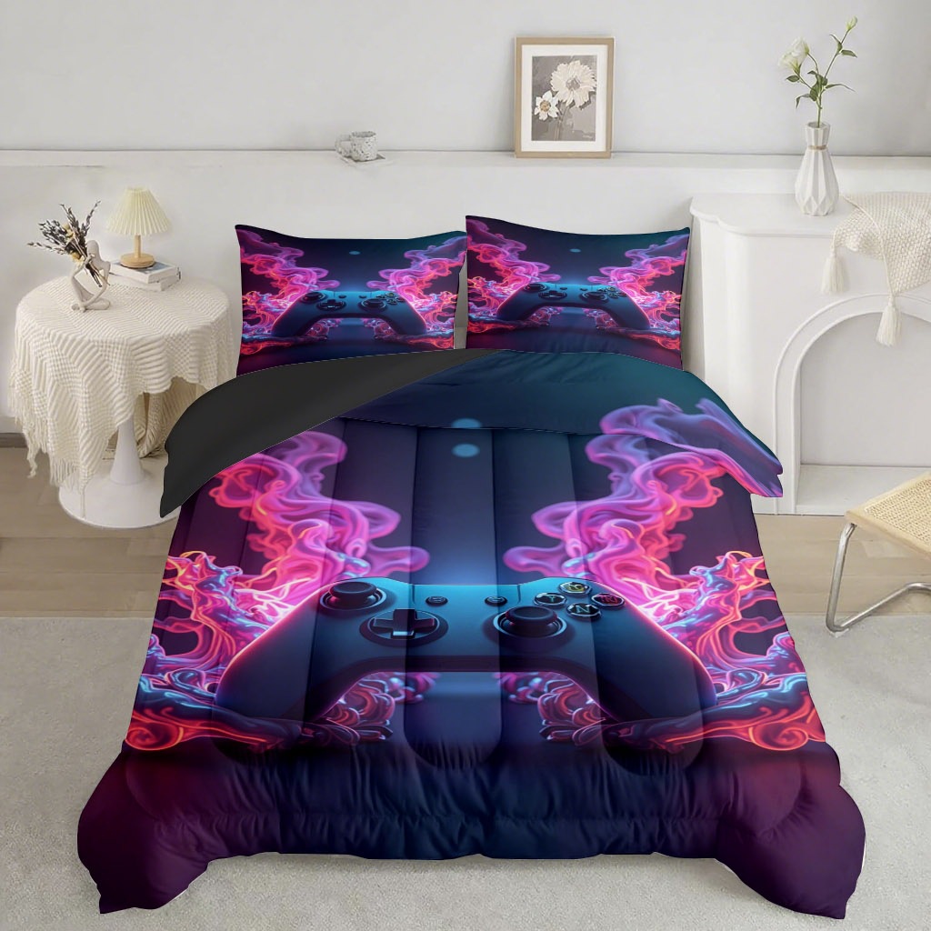 TEMU / JIT transfronterizo avanzado mango de juego 3D impresión digital 180gms colcha colchón conjunto de dibujo se puede ajustar