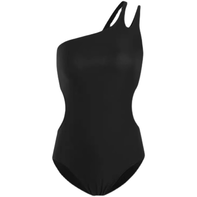 Trajes de baño para mujeres de verano nuevo sexy pequeño libro rojo red unido negro un solo hombro de vuelta de moda bañador de vacaciones de spa