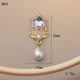 New alloy jewelry hollow love bow with pearl tassel temperament DIY handmade rhinestone chain plating