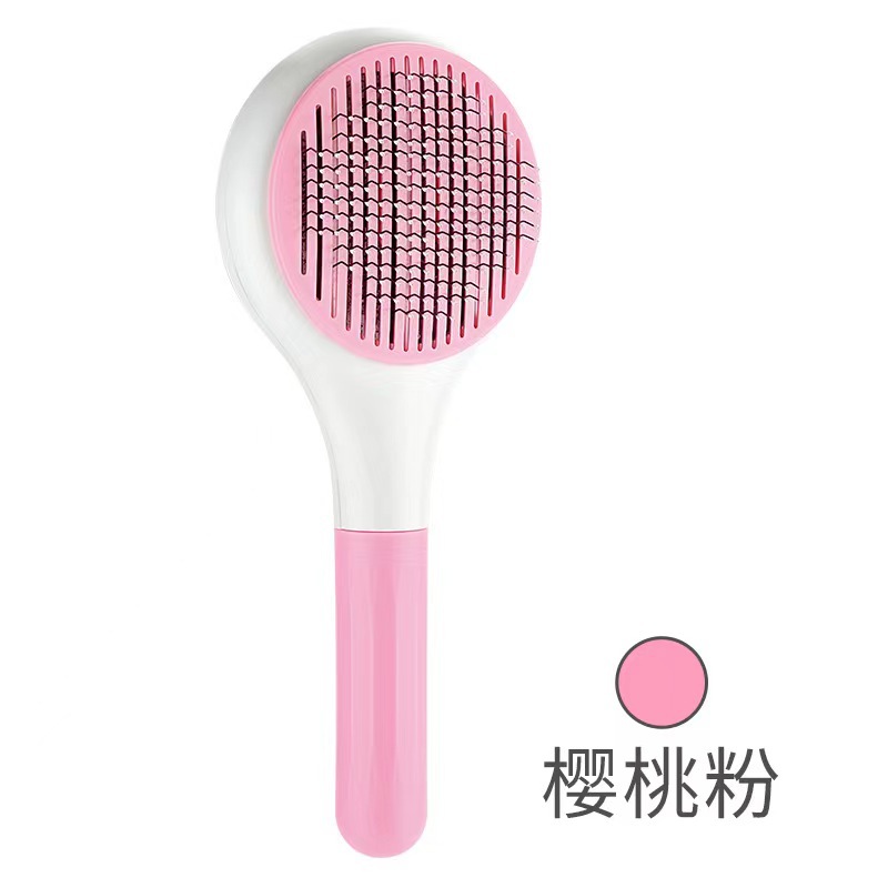 Gato peine de eliminación de vello con un solo clic perro peine de eliminación de vello con un solo clic peine de aguja de acero inoxidable peine de limpieza de mascotas peine de masaje de belleza