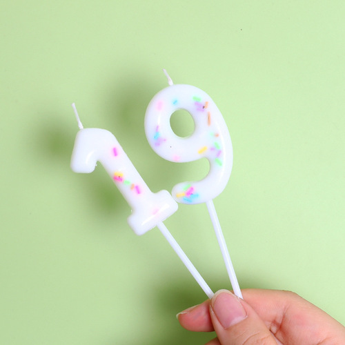 Internet-famous creative children's digital birthday cake candles with white rainbow atmosphere, creative one-year-old decoration ornaments