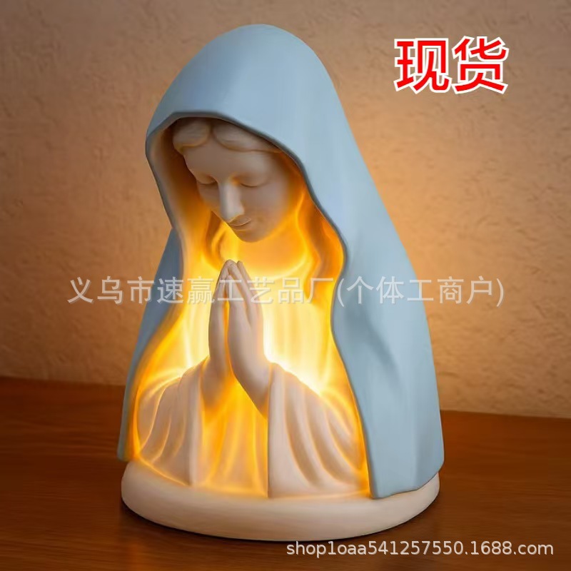 New Virgin Mary Prayer Night Light Prayer Night Light Resin Crafts Ornaments Decoration