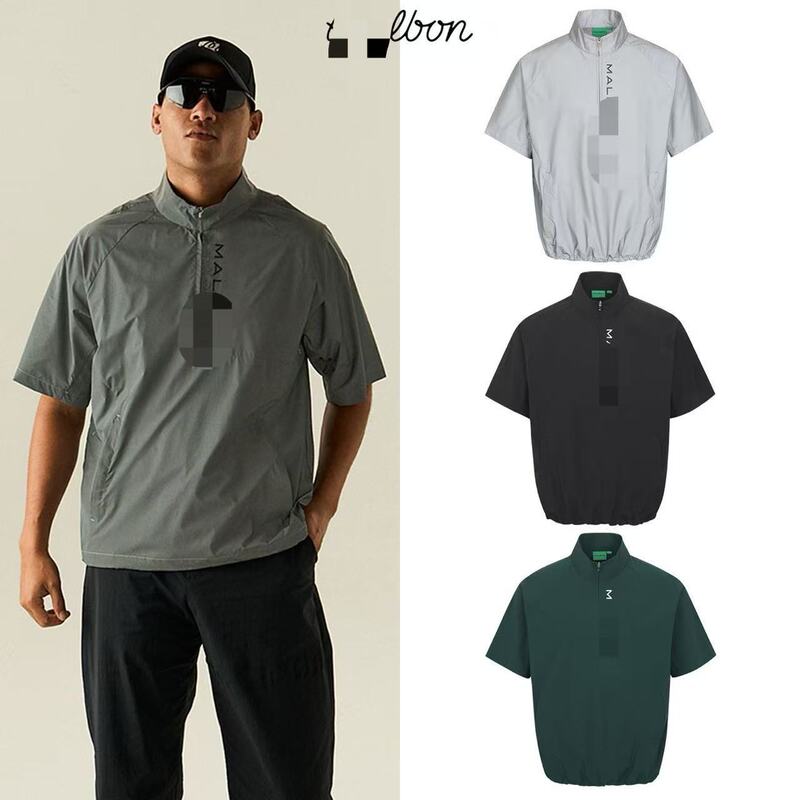 Korean Malbon Golf Clothing 26 Summer Men's Sports Quick-Drying Windproof Half-Zip Short-Sleeved Jacket Korean Malbon Golf Clothing 26 Summer Men's Sports Quick-Drying Windproof Half-Zip Short-Sleeved Jacket