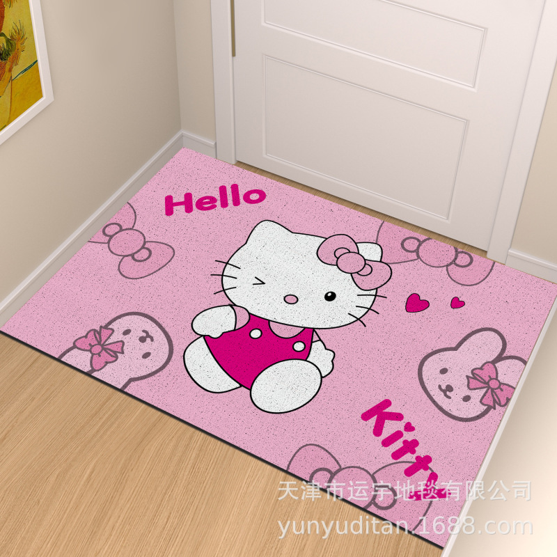 hellokitty入户门丝圈地垫玄关进门蹭土门垫耐磨耐脏可裁剪脚垫|undefined