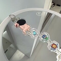 蜡笔小新串串钥匙扣双面可爱亚克力挂件书包挂饰包包卡通礼品周边