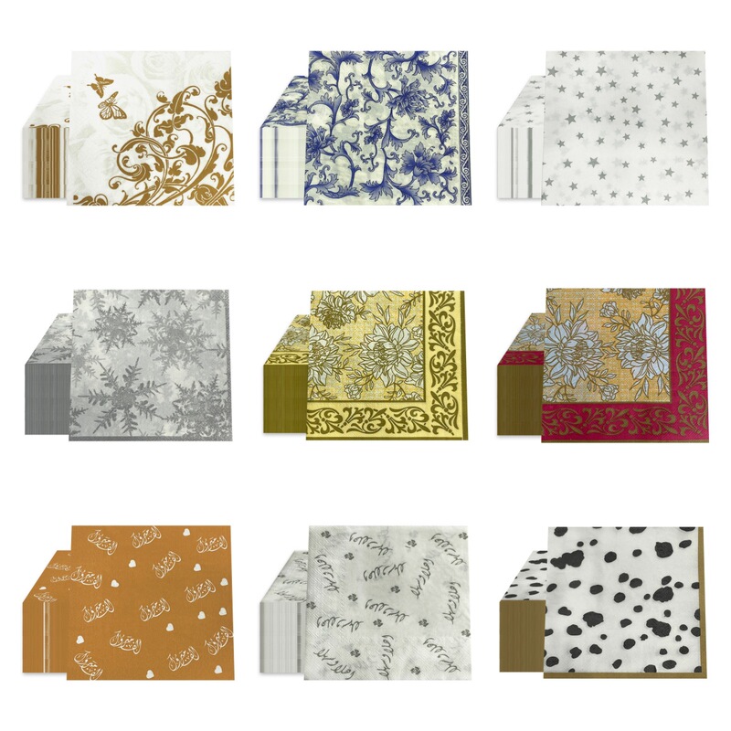 Spot Cross-Border Special Supply of Printed Paper Towels, Party Disposable Napkins, Commercial Party Personal Care Paper Towels, Foreign Trade Wholesale