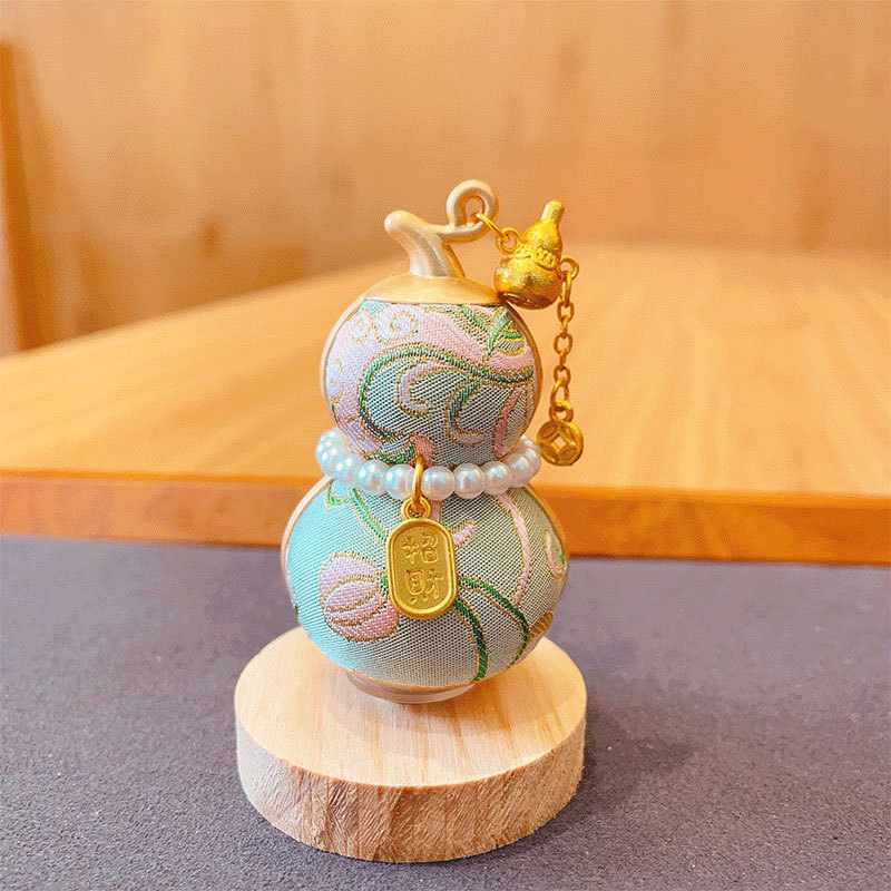 【Finished Product】Intangible Cultural Heritage Silk Song Brocade Gourd Rotating Car Ornament, High-end Car and Desktop Decoration Gift