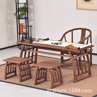 Chinese Solid Wood Chinese Learning Table, Calligraphy Desk, Elm Wood Training Class Student Desk, Painting Case, Saddle Table, Piano Table